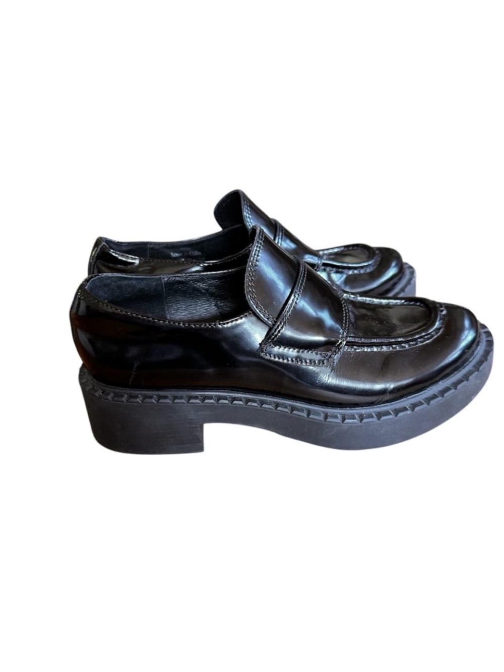 Jeffrey Campbell Librarian Loafers size 7-black patent leather, some wear